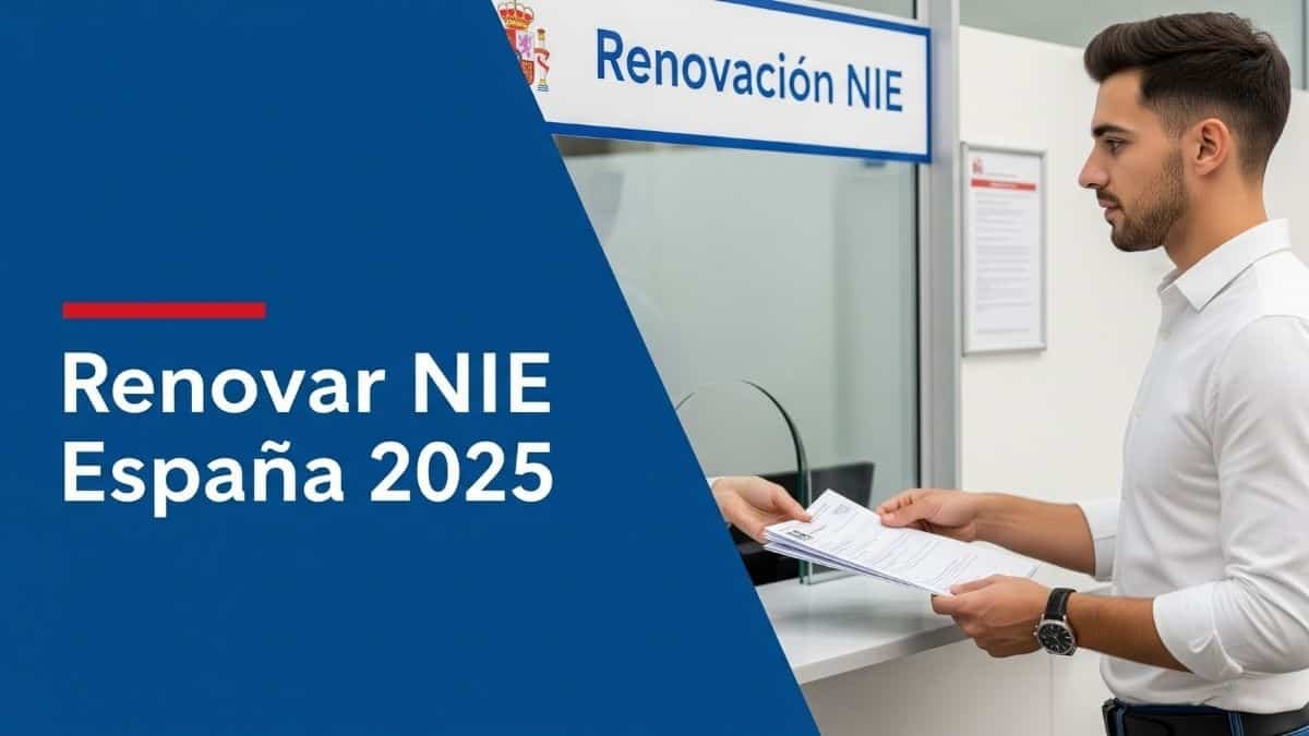 Persona renovando el NIE o Tarjeta de Residencia en España 2025