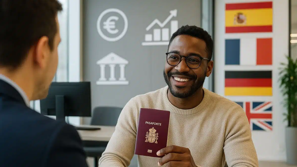 Extranjero abriendo cuenta bancaria en España con pasaporte sin residencia ni NIE.