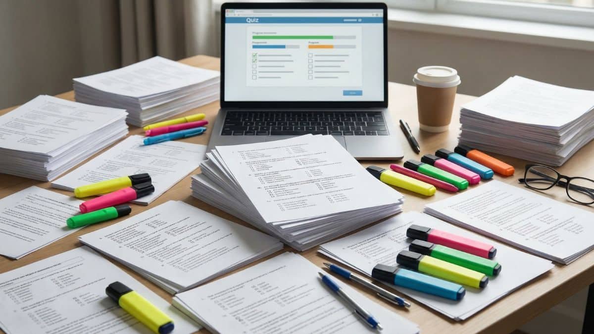 Banco de preguntas CCSE con hojas impresas y portátil para practicar