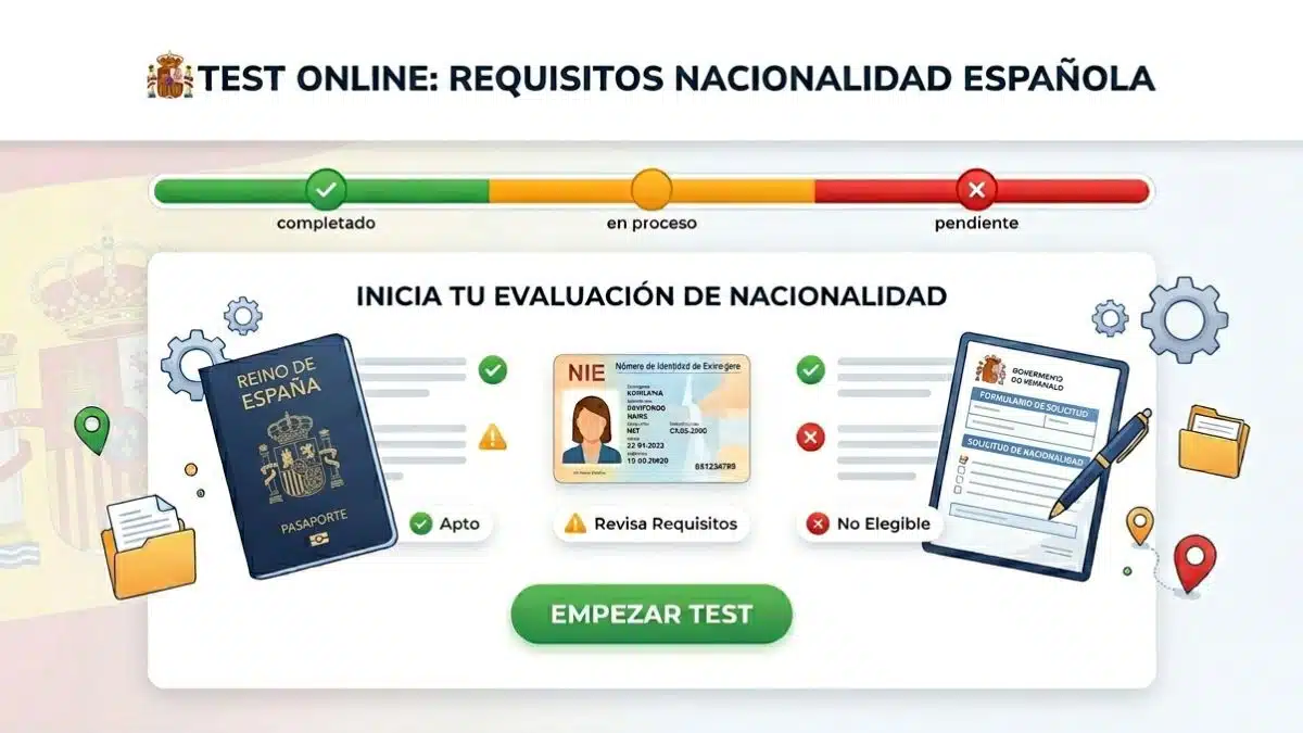 Test de requisitos para la nacionalidad española por residencia - comprueba si cumples los años, ausencias y documentación